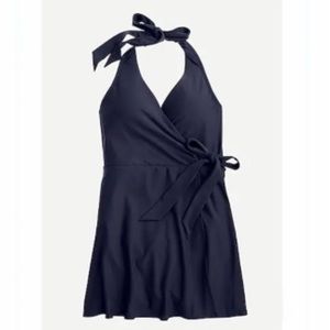 J Crew Halter Wrap Swim Dress